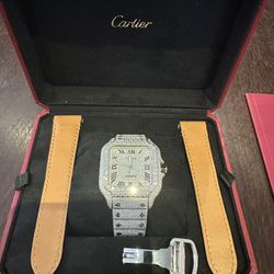 Cartier Santos Moissanite Watch 