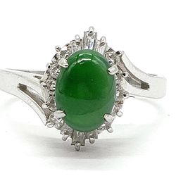 JADE DIAMOND PLATINUM RING