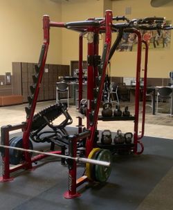 HOIST MOTION CAGE WITH SQUAT RACK, REBOUNDER, MED BALL/KETTLE BELL RACKS & PULLUP!!