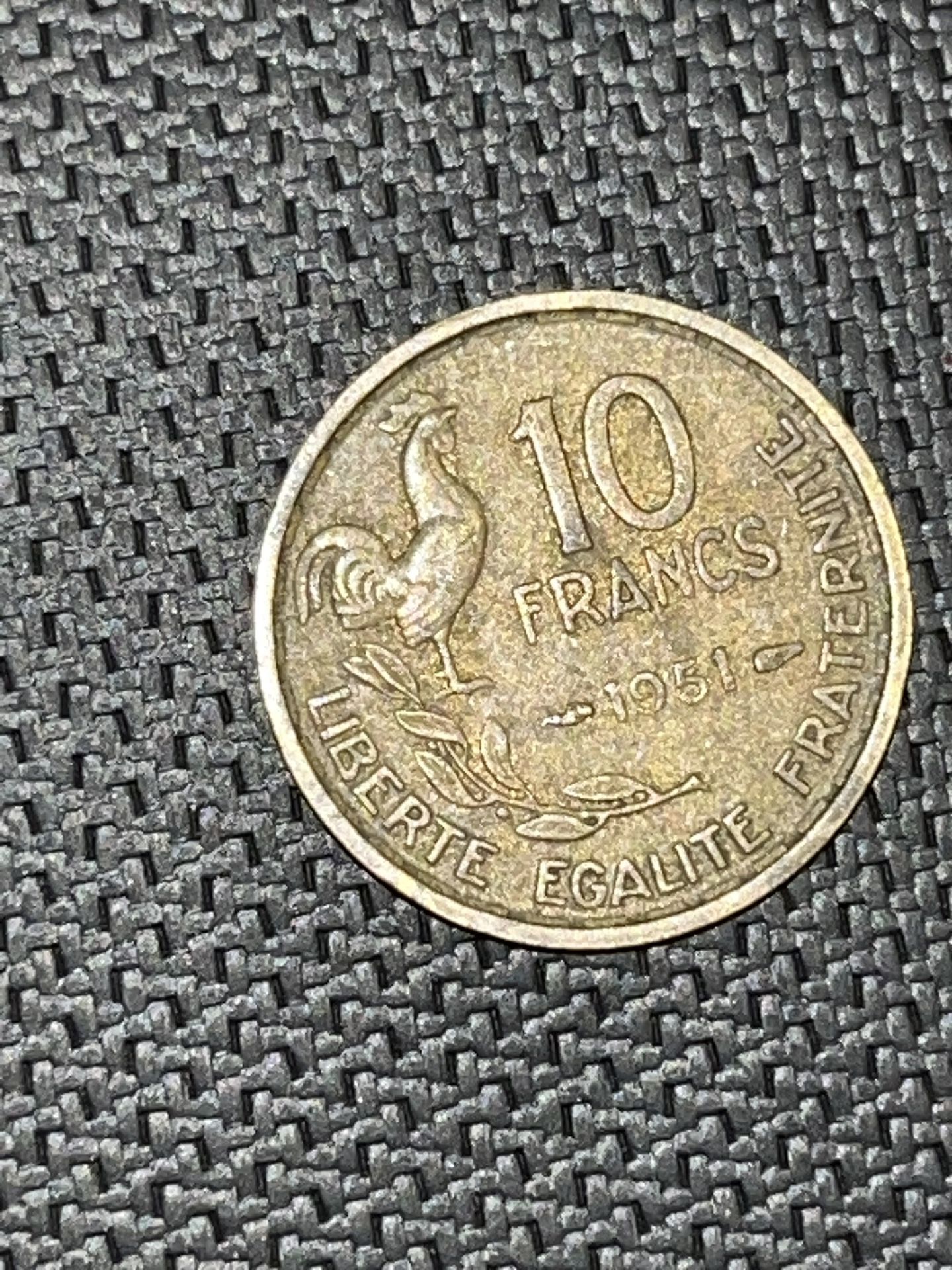 1951 Ten Francs Coin