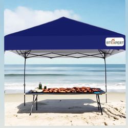 10x10ft 1-Person Setup Instant Pop Up Canopy Tent, One Touch Portable Commercial Shelter Outdoor Gazebo 1-Button Push Carrying Wheeled Bag for Home Pa