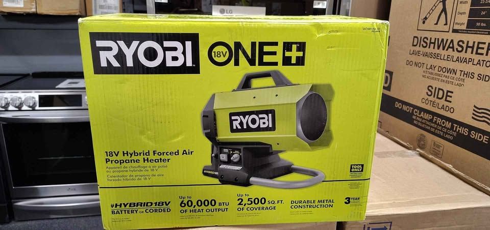 Ryobi ONE+ 18V Cordless Hybrid Forced Air Propane Heater (Tool Only)