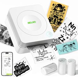 Sticker Printer, PM230 Mini Printer Bluetooth Portabel Sticker Maker with 3 Rolls Paper, Print Pods Mini Printer with Multiple Templates for Phone & T