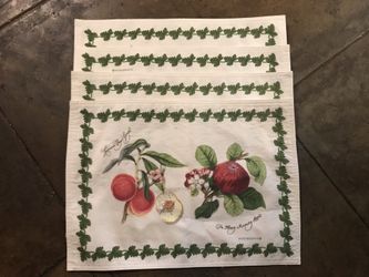Portmeirion placemats cotton apple design , set of four
