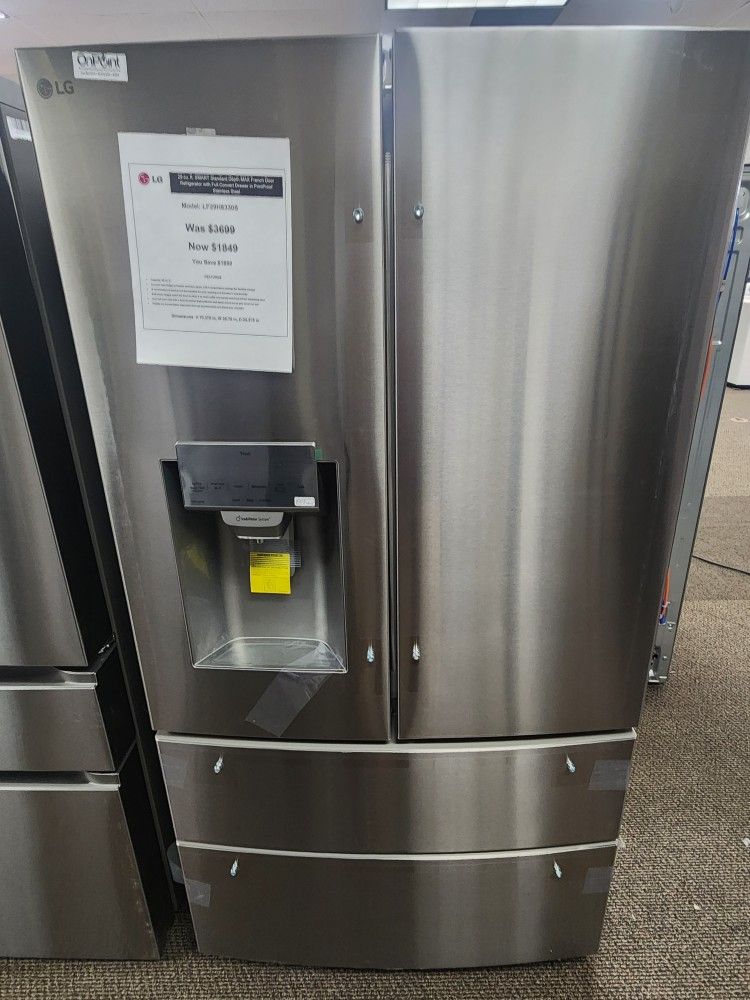 29 cu. ft. SMART Standard Depth MAX French Door Refrigerator with Full Convert Drawer in PrintProof Stainless Steel