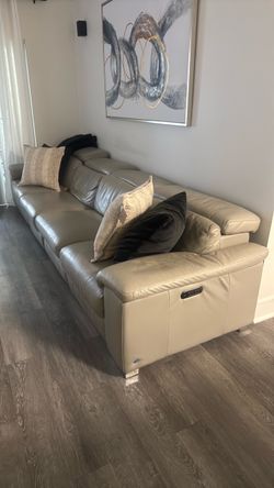 Light brown beautiful 100% leather couch !!