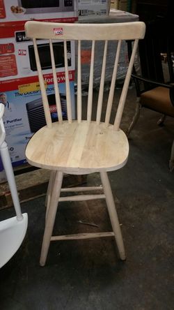 Swivel Bar stool natural wood great for DIY projects