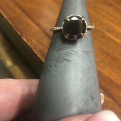 Black Diamond Solitaire Ring