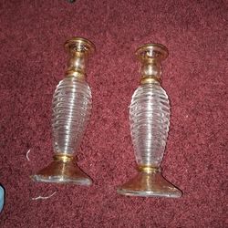 Gold Flake Candle Holders