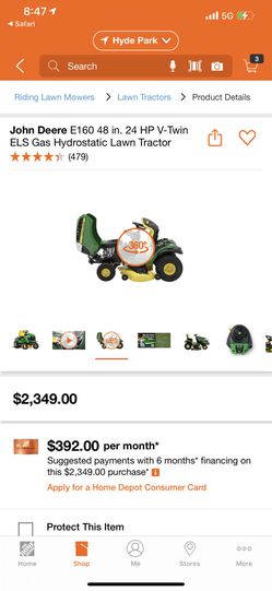 John deere e160 gas lawn tractor hotsell