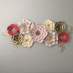 Paper Flowers Flower Wall Decor Floral Boho Girl Nursery Wedding Backdrop