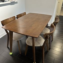 Dining Table & 4 Chairs Set