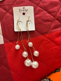 Tying Pearl Drop Dangle Earrings