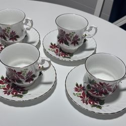 Rosina Bone China Teacups & Saucers (4)