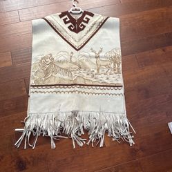 Mexican Suede Poncho