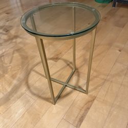 Glass and Gold Side Table