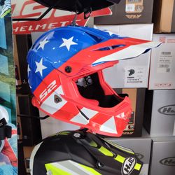 LS2 Motocross offroad helmet size extra large American flag design DOT ECE approved.