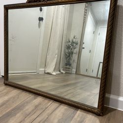 Antique Wood Mirror 