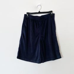 Classic Polyester Shorts, Navy Blue Athletic Shorts 