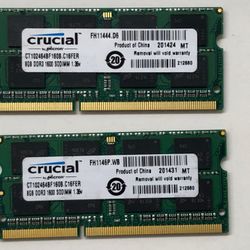 16GB (2 X 8GB) SODIMM RAM Memory