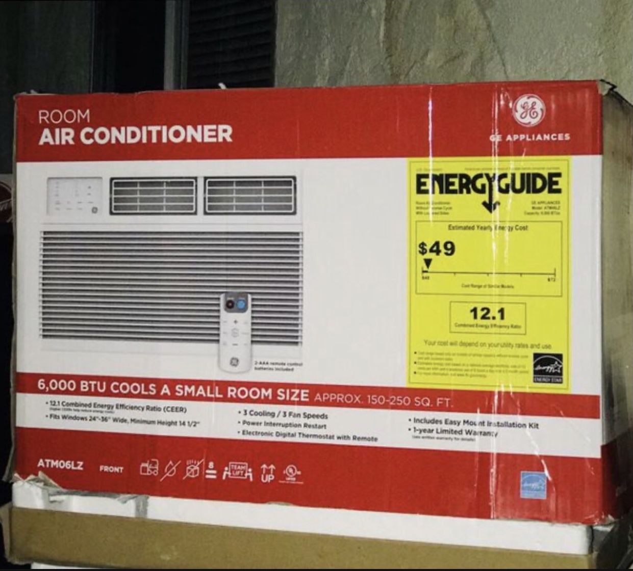 GE 6,000 BTU Energy Star Room Air Conditioner 115 Volts ATM06LZ