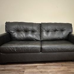 Black Leather Sofa Bed – Like New-$500 