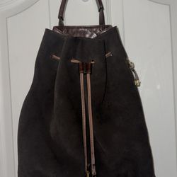 Halston Heritage Leather BROWN Backpack **LIKE NEW**
