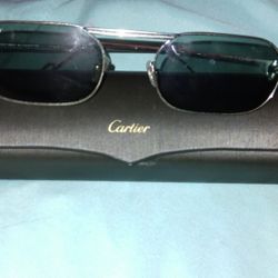 Men's Sliver Cartier Sunglass Frames w/ Cartier Lenses
