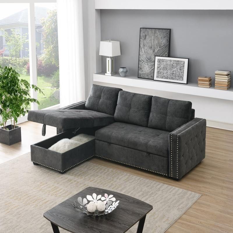 Sofa bed , Velvet Sleeper Sofa Sectional Sofa Bed with Storage