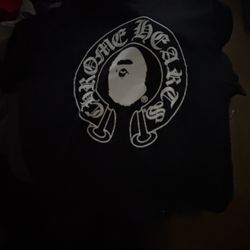 Black Bape Chrome Heart Shirt 