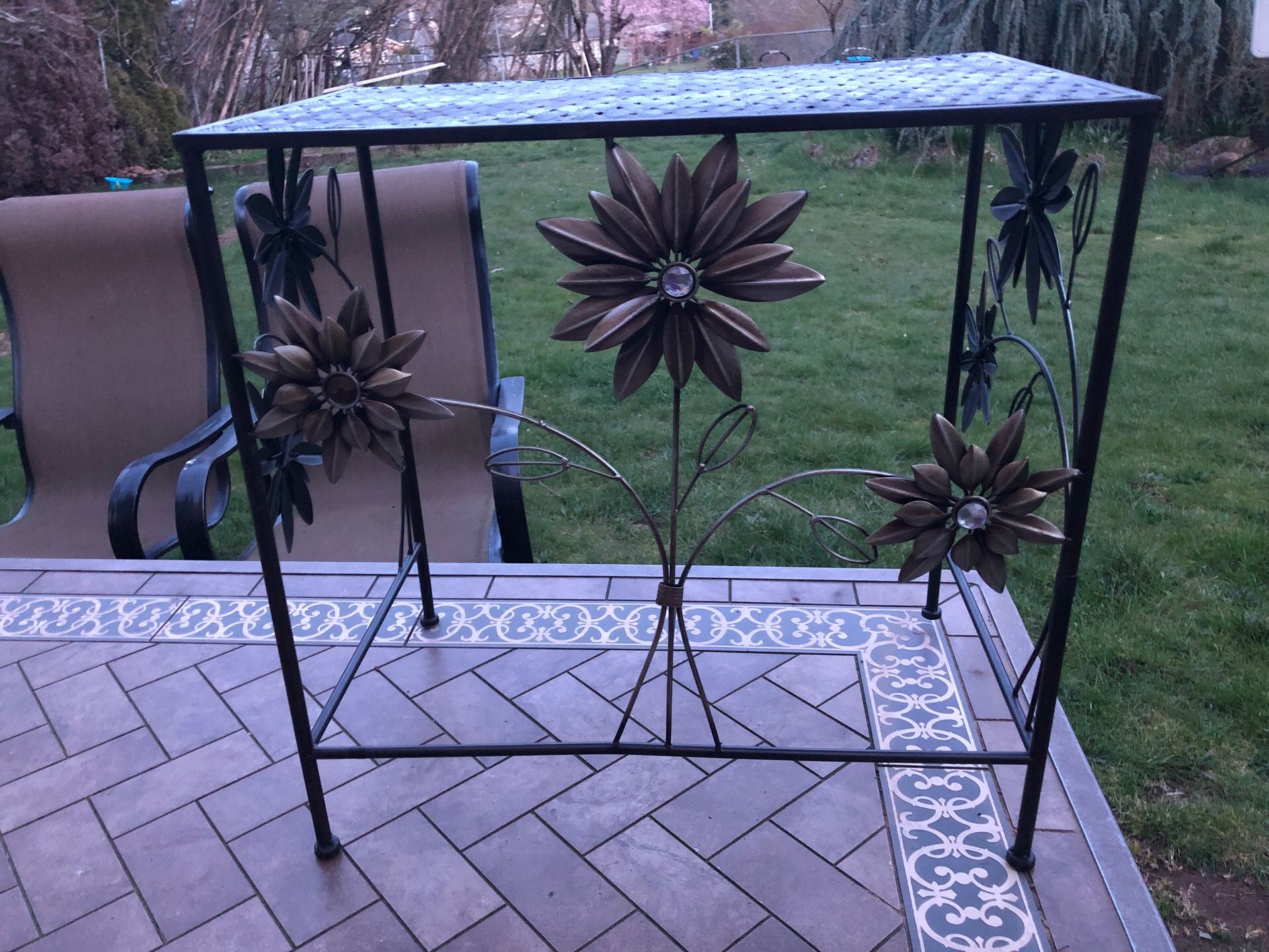 Small iron table.