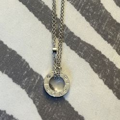 Woman’s Silver Love Pendant Necklace