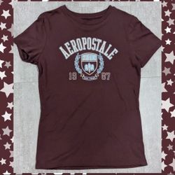 Maroon Aeropostale Crew Neck Tee Shirt Size M