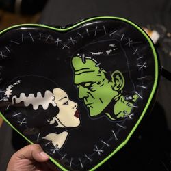 Bride & Frankenstein Heart Backpack 