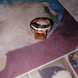 TK316 Silver Gold Plated Ring