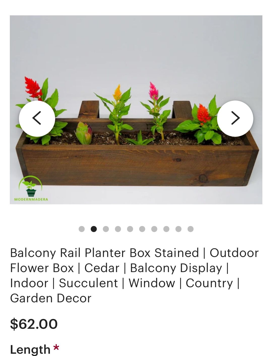 Balcony Rail Planter Box Stained | Outdoor Flower Box