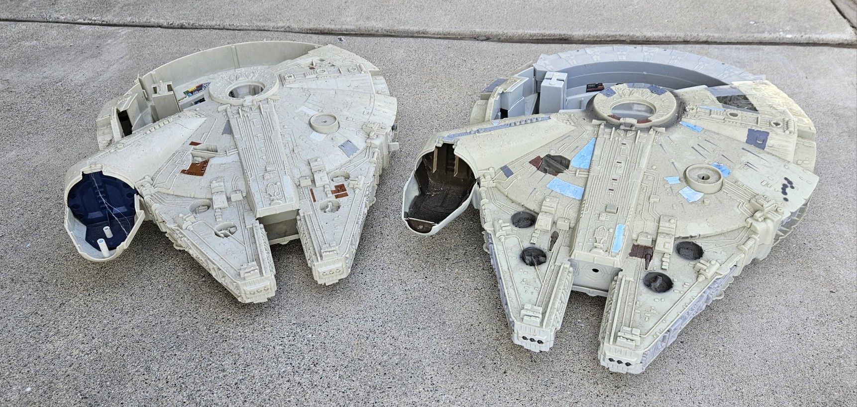2 VINTAGE STAR WARS KENNER MILLENNIUM FALCON - SHELL ONLY - $30