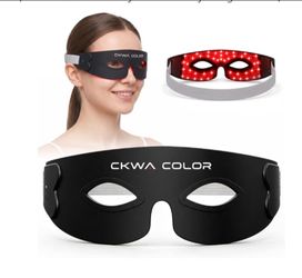 Red Light Therapy for Eyes, Reduce Fine Lines, Dark Circles, and Puffiness, 4-in-1 Red Light Therapy Glasses with Light-Blocking Eye Mask, 630nm & 850