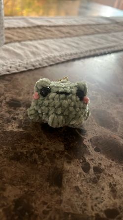 Handmade Crochet Frog Keychain