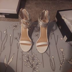 BEBE W8 White/Silver Heel (NEW)