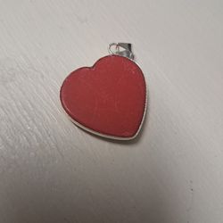 Red Coral Silver Pendant 