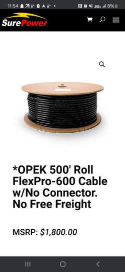 OPEK 500′ Roll FlexPro-600 Cable w/No Connector.