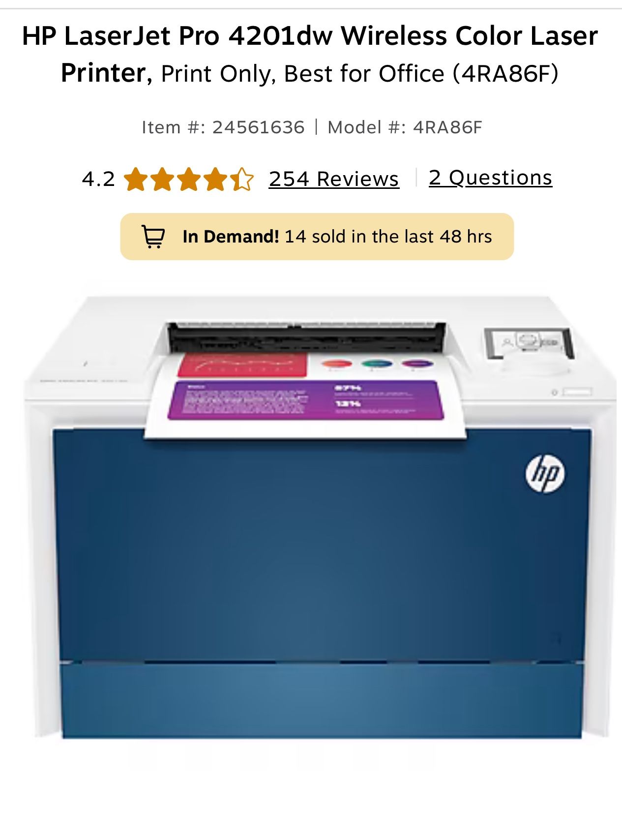 Color Laser Jet Pro 4201dw