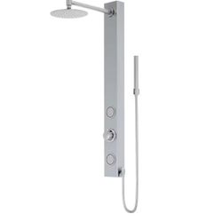 Gardenia 39 in. H x 4 in. W 2-Jet Shower Panel System with Adjustable Round Head and Hand Shower Wand in Stainless Steel