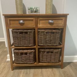 Entry Table With Drawers And Baskets 