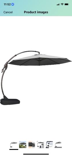 Grand patio 12' Sunbrella Cantilever Umbrella with Base Outdoor 