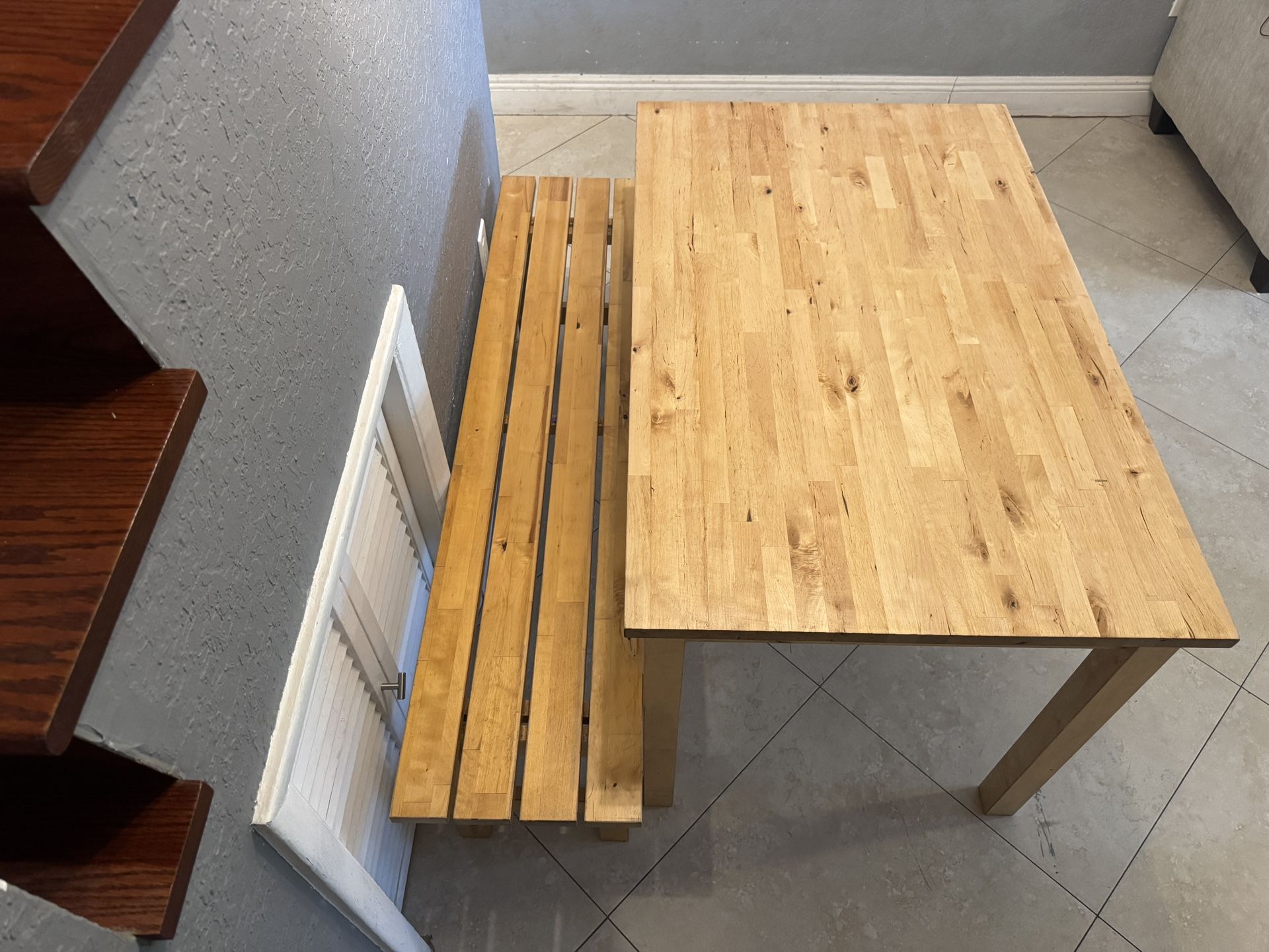 Solid Wood Dining Table Set with Bench & 2 Chairs – Seats...