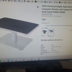 VIVO Universal Height Adjustable Riser Stands, computers, TVs, speakers, etc