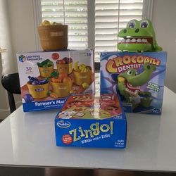 Games , Zingo,  Crocodile Dentist & Farmers Market 