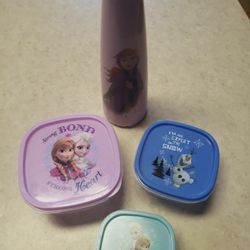 Frozen Water Bottle & 3 Containers